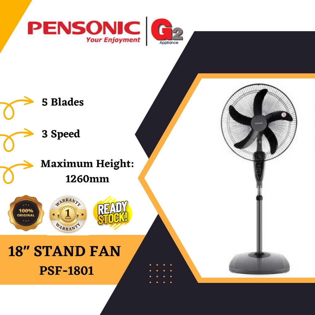 PENSONIC 18" STAND FAN (READY STOCK) PSF-1801-PENSONIC WARRANTY ...