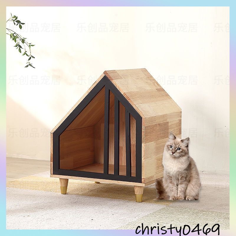 Cat House All Seasons Semi enclosed Cat House Wooden Cat House Small