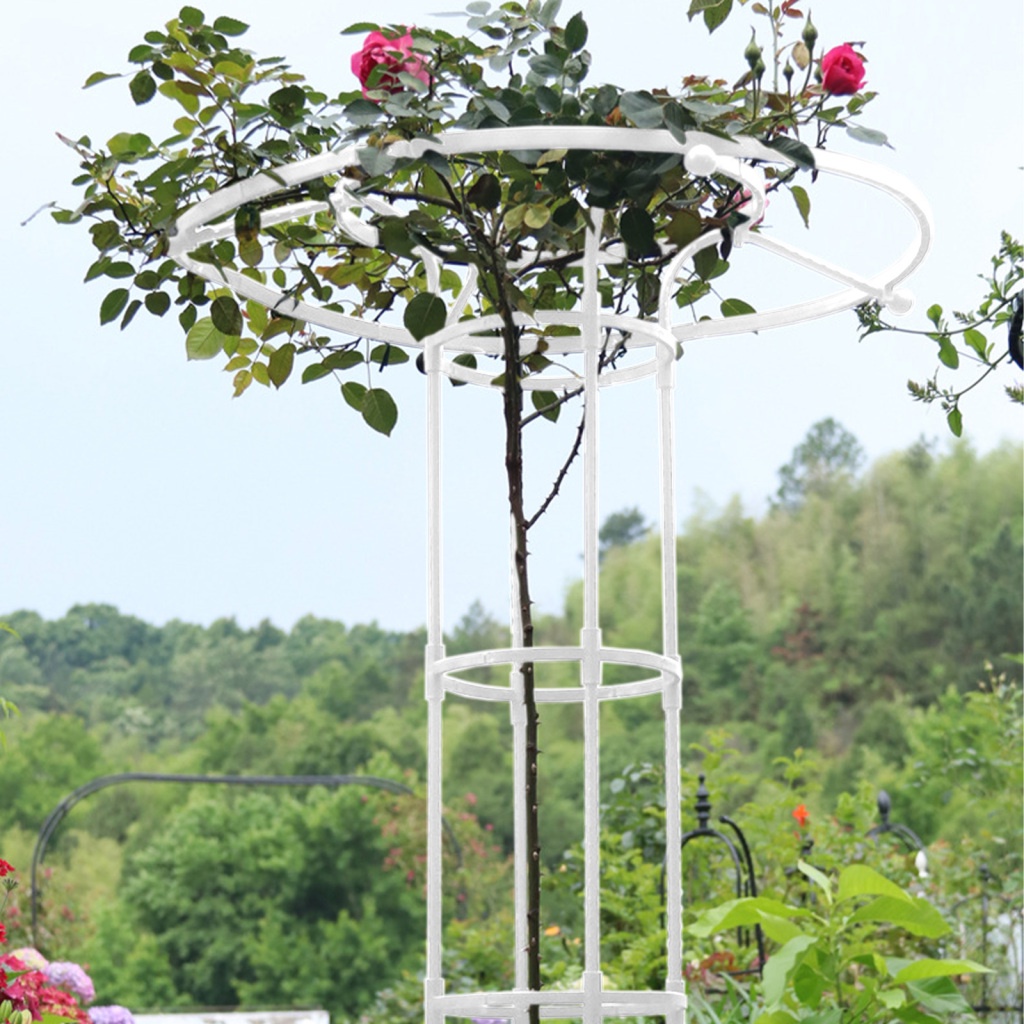 Garden Trellis Outdoor Flower Stand Lawn Durable White Plastic Steel ...