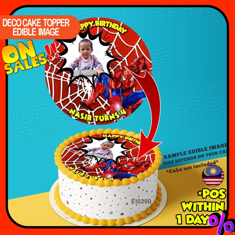 Printing EI Custom Image Spiderman Edible Image Print Cake Photo Icing ...