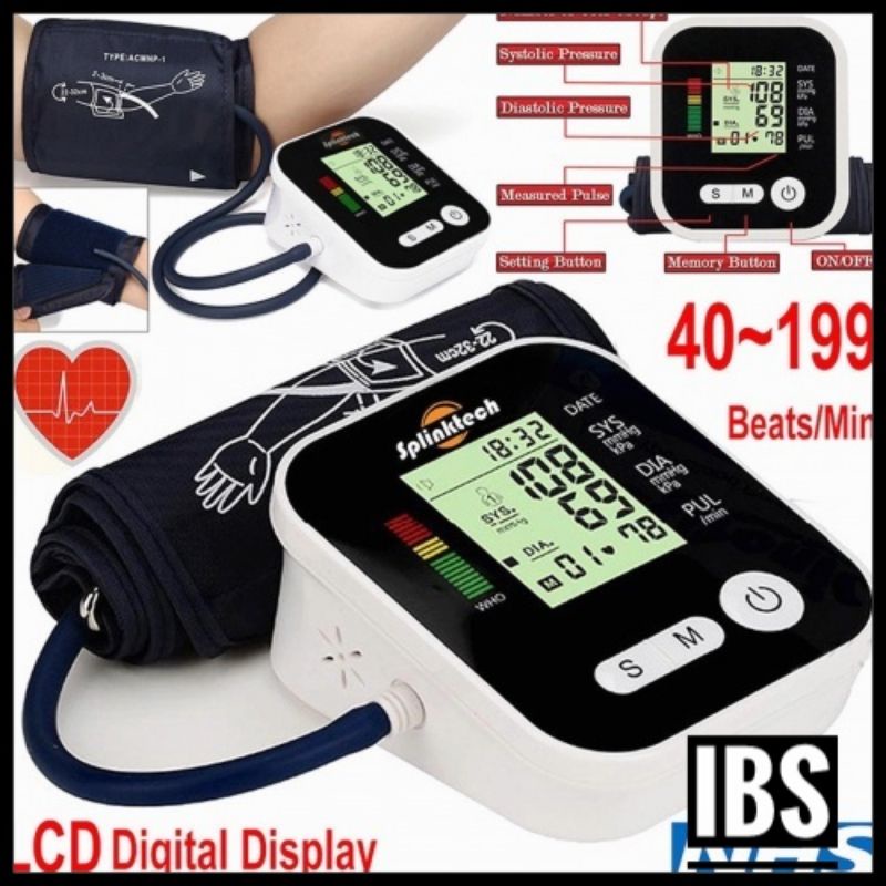 IBS Electric Blood Pressure Monitor Bp Cuff Machine Care Mesin Check ...