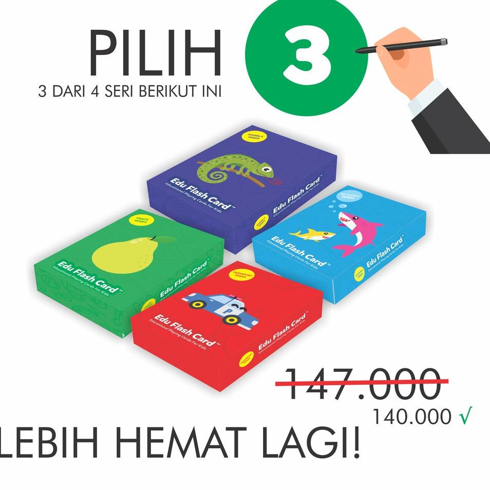 Economical Package per 3 Series EDU FLASH CARD | Animals Vegetables ...