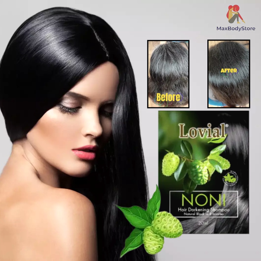 Lovial NoniHair Darkening Shampoo Natural Black 20ml (1 SACHETS ) (Per