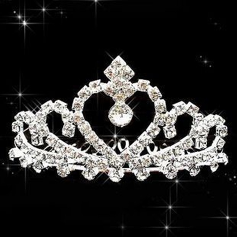 Mini Diamond Tiara Hair Clips Princess Crown Comb Wedding Crown Hair