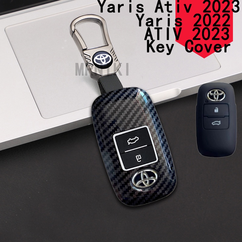 carbon fibre car key Cover Toyota Yaris Ativ 2022 Yaris 2023 Raize Car ...