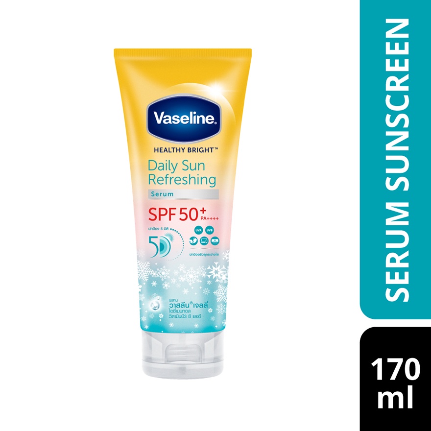 VASELINE SPF50+ Daily Sun Refreshing Serum Sunscreen 170ml Shopee