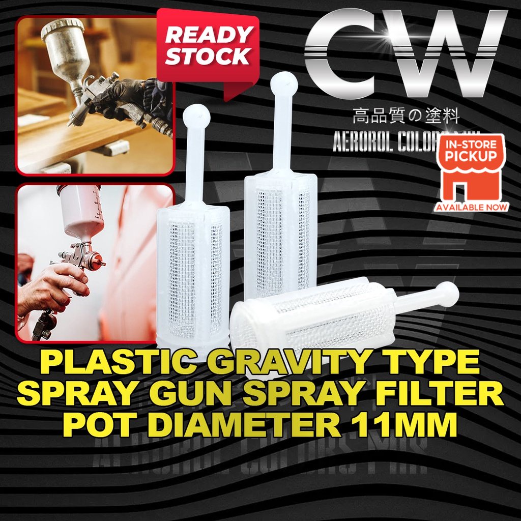 Gravity Feed Spray Gun Pot Filter Strainer 11mm Diameter Plastic Paint