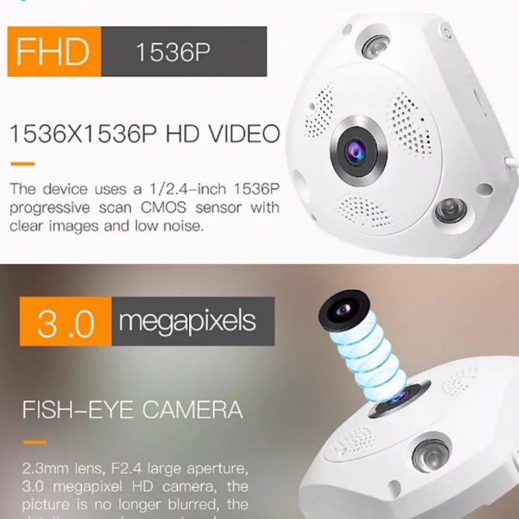 CCTV CAMERA WITH 360° ROTATION WIFI WITH NIGHT MODE VISION BUILT IN ...