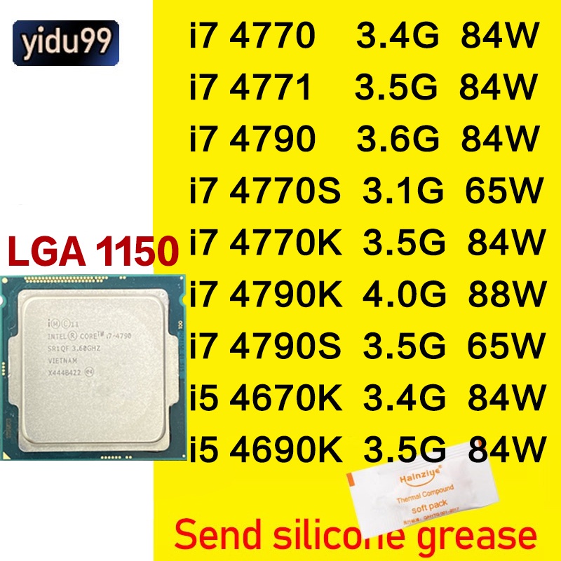 Intel Core I7 4770 4771 4970 4770s 4770k I7 4790k 4790k 4790s I5 4670k 4690k Qua Core Lapan