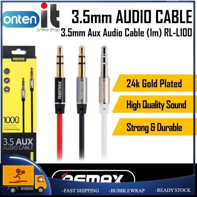 REMAX L100 100CM AUX JACK AUDIO CABLE 3.5MM M TO M AUDIO CABLE ...