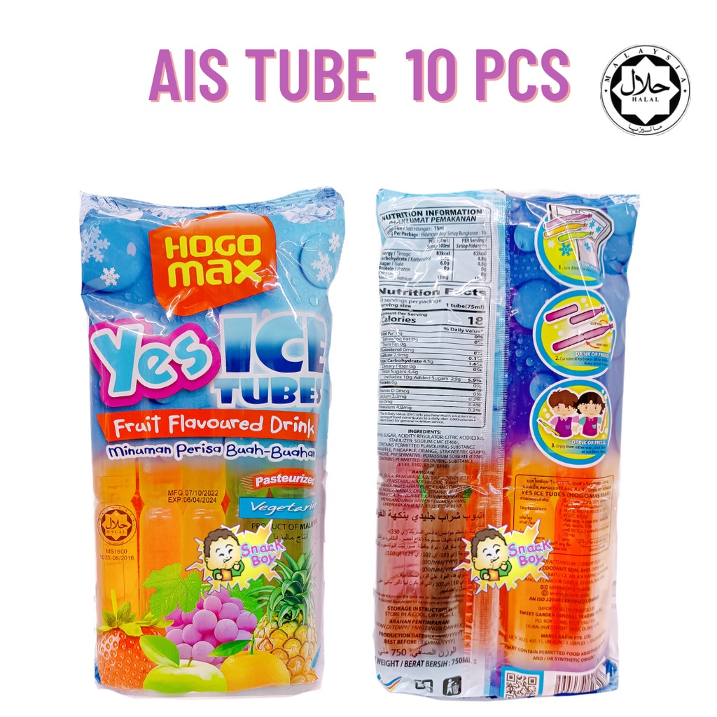 10pcs Ais Tube / Ais Pop / Ice Pop Fruit Flavour / Ice Tube | Shopee ...