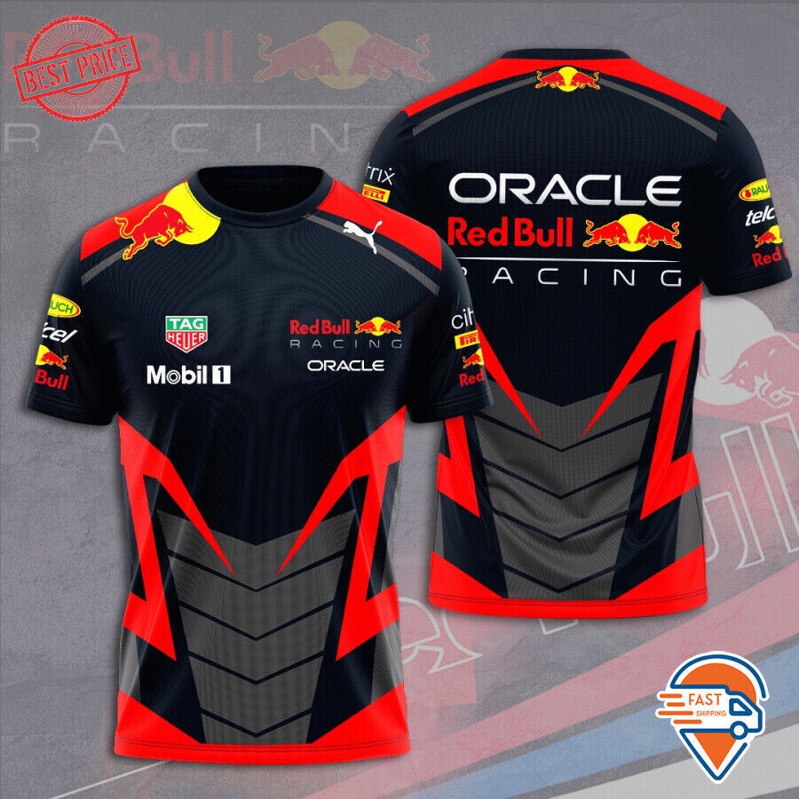 Hot Men Red Bull Racing F1 Team Shirt 3D All Over Print Tag Heuer Mobil ...