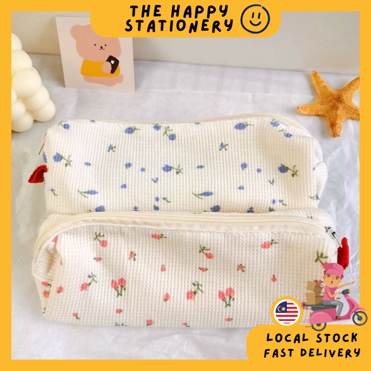[Ready Stock] Simple Small Floral Canvas Pencil Case Cute Refreshing ...