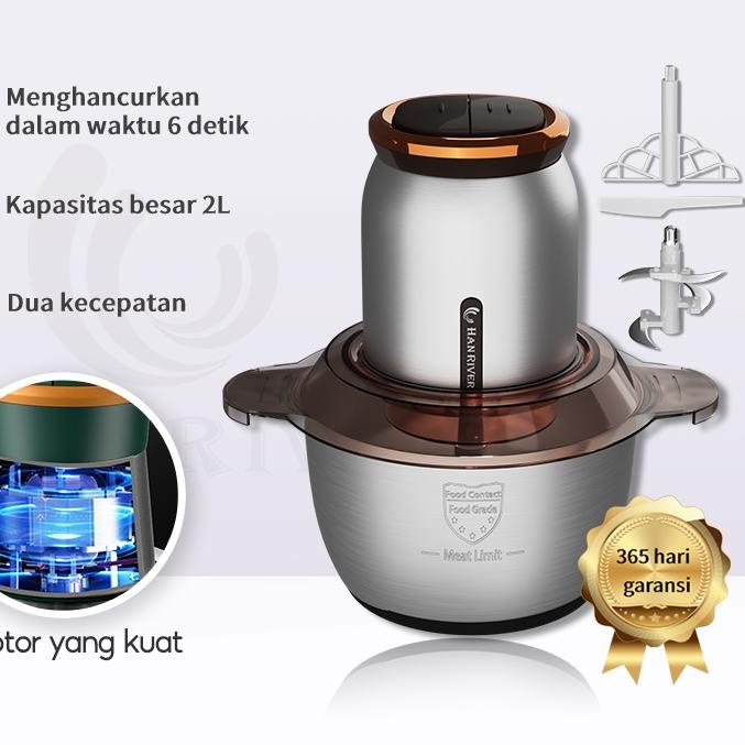 Tm HAN RIVER Blender HRJRJ03 food chopper 2L gold Multifunction Meat