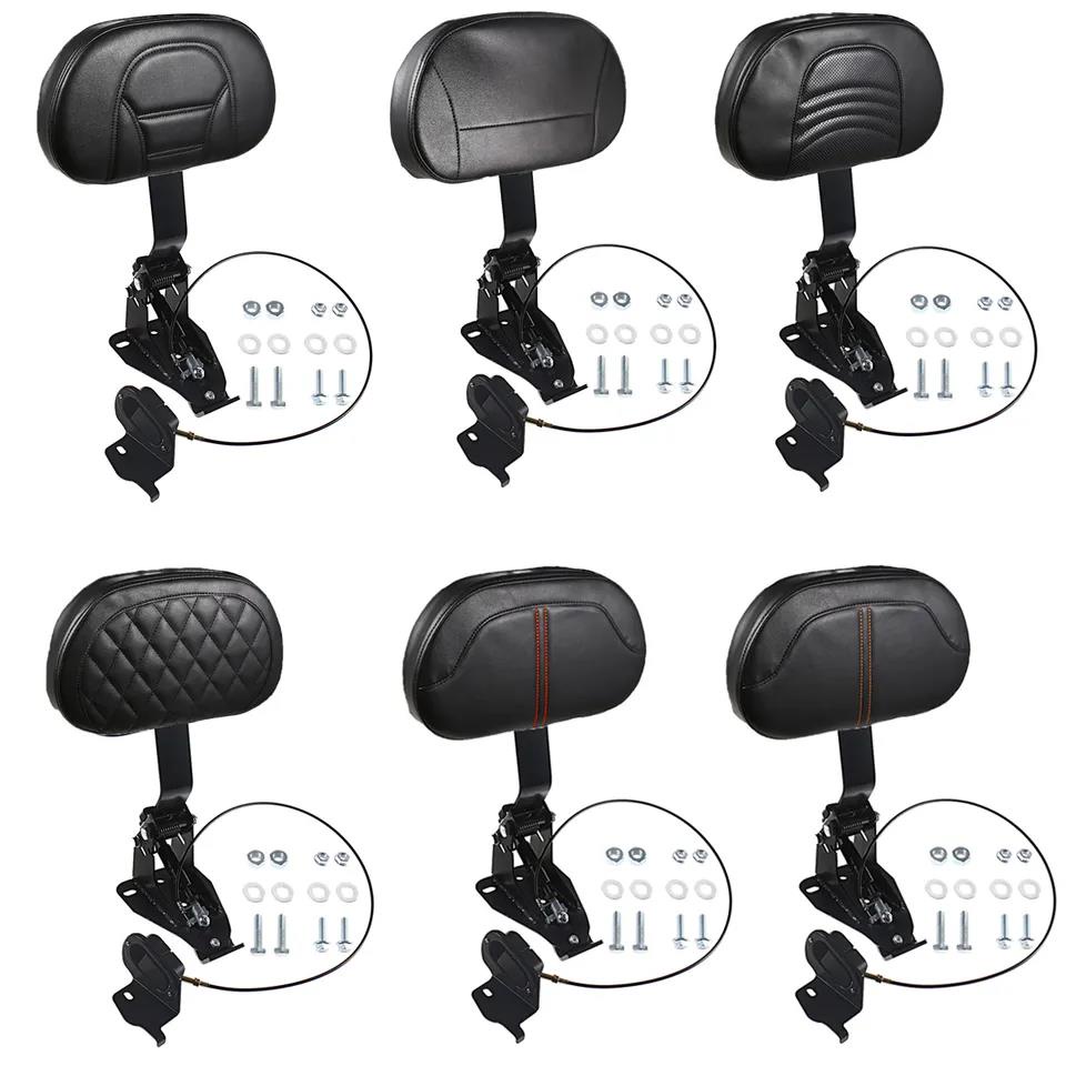 Motorcycle Adjustable Driver Rider Seat Backrest Kit For Harley Touring ...