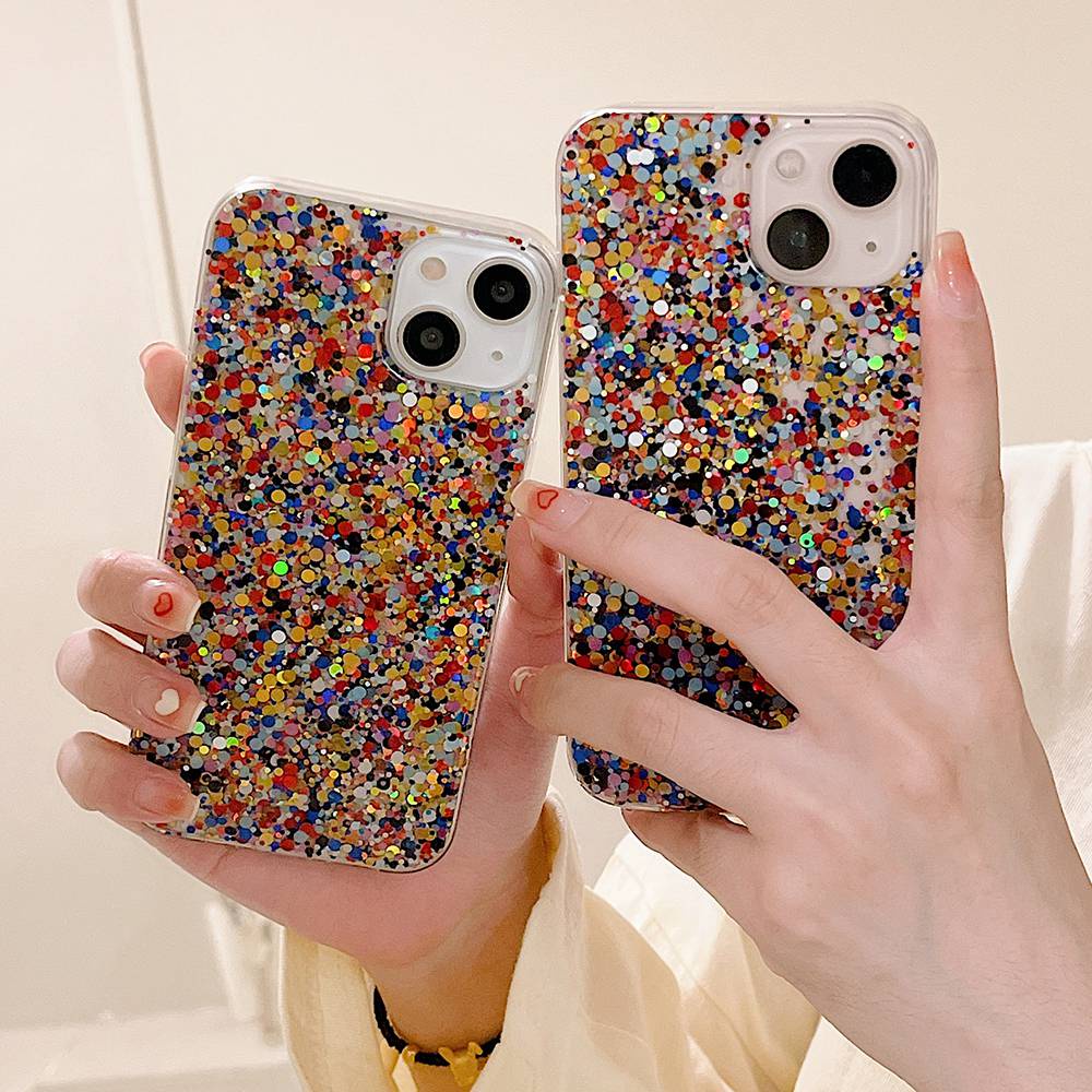 Chic Round Glitter Sparkle Phone Case For iPhone 14 13 11 12 Pro Max ...