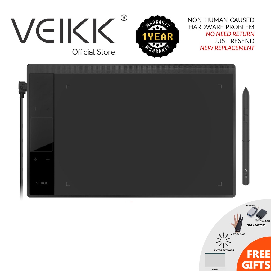 VEIKK Graphics Drawing Tablets A30 Pen Tablet with BatterFree Stylus