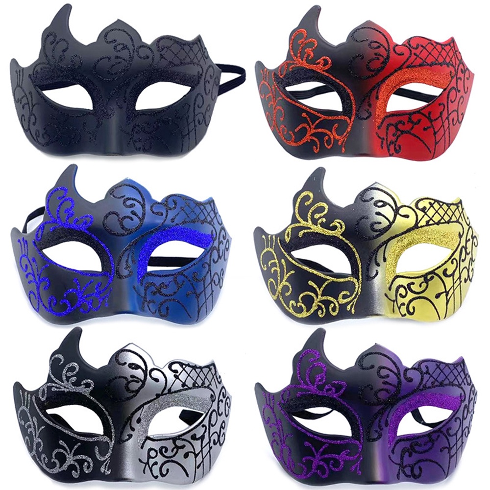 Retro Painted Half Face Mask Costume Ball Prince Mask Mysterious Prop ...