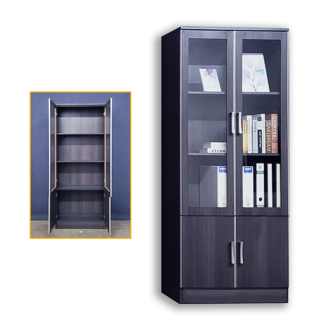 DYLAN Glass Display Cabinet Display Rack Book Rack Bookshelf Glass ...