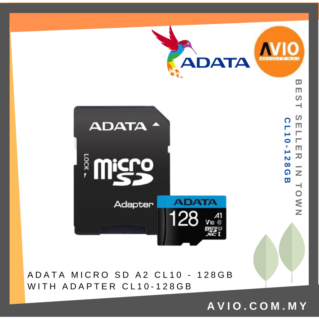 Adata 128GB 32 Gigabyte Micro SD Microsd Storage Memory Card A2 With ...