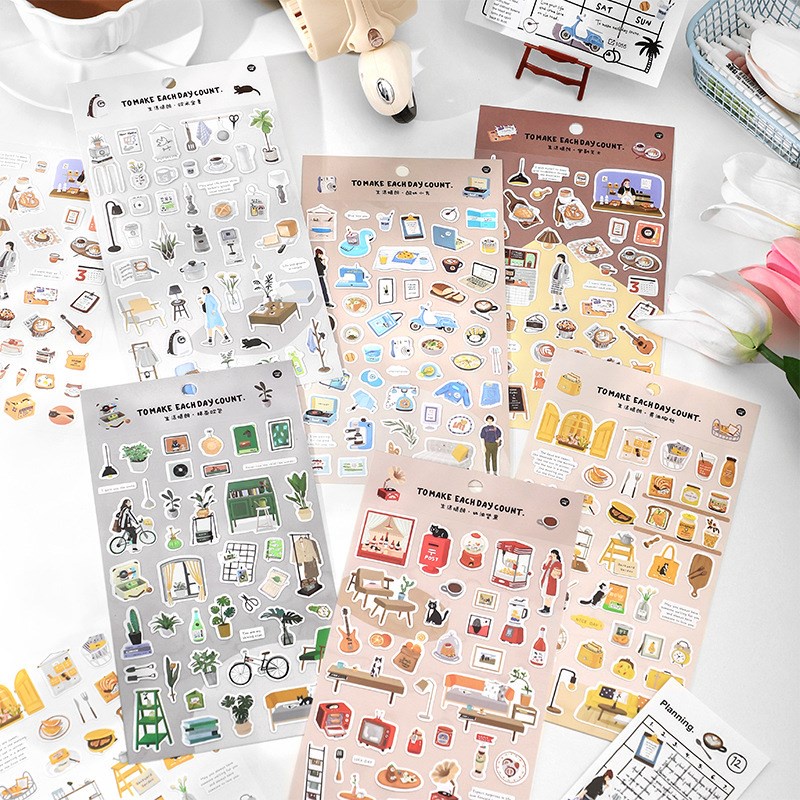 Warm Home Household Display Stuff Kawaii Journaling Stickers Diary ...