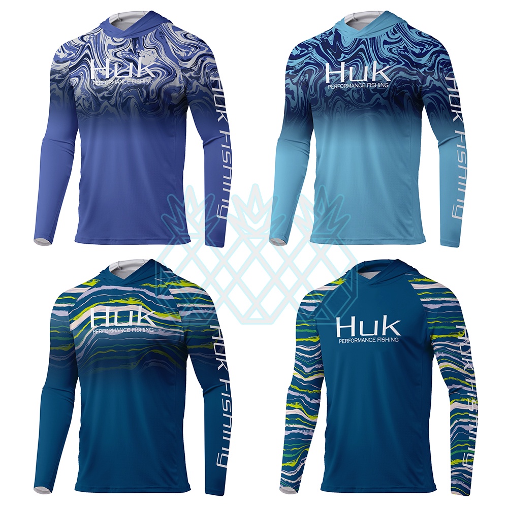 Huk Fishing Icon X Inside Reef Long Sleeve T-Shirt for Men in Blue