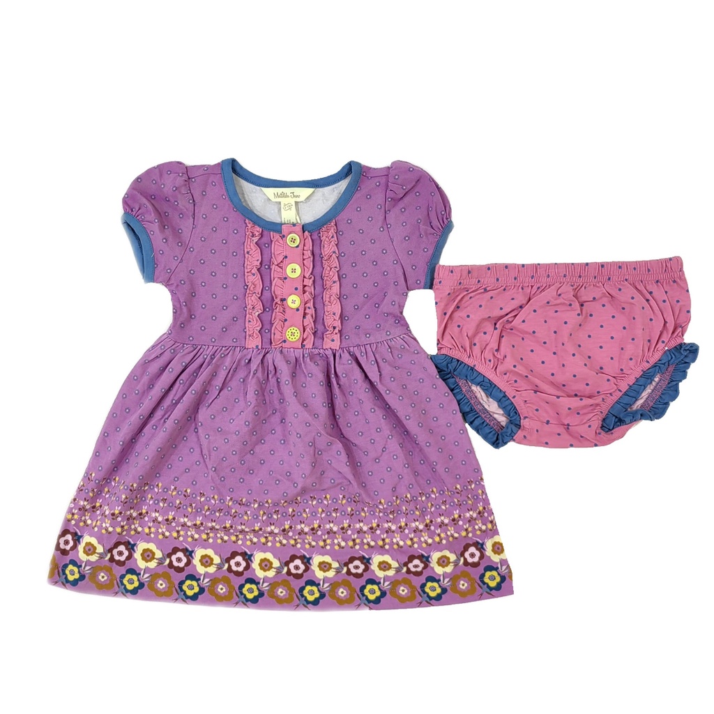 Matilda Jane baby kids purple dress polka dot panty size 3M 24M Shopee Malaysia