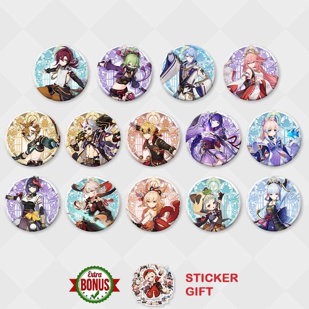 Genshin Impact Badge Shikanoin Heizou Kuki Shinobu Ayato Yae Miko ...