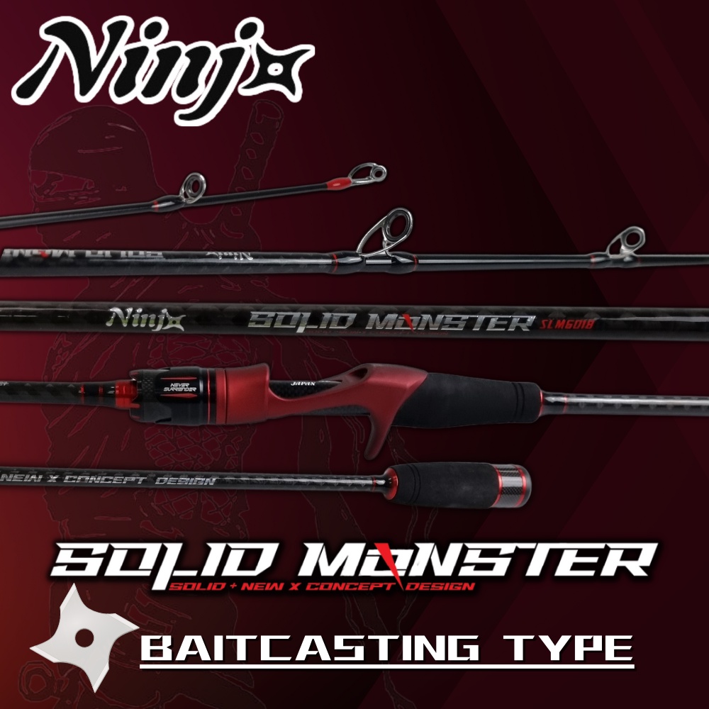 NINJ SOLID MONSTER ROD Solid & New X Concept Solid Carbon Jigging