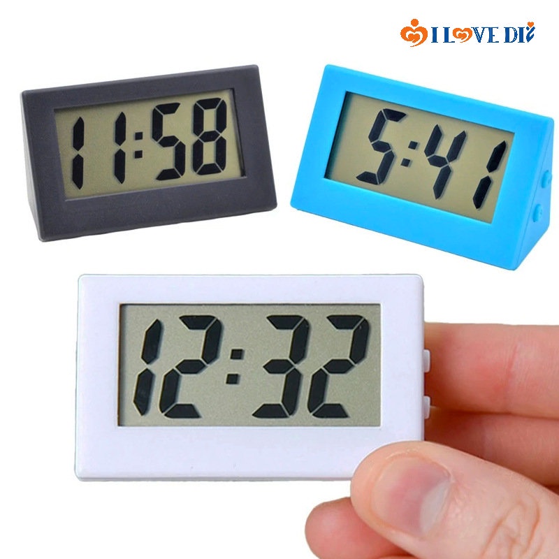 Mini Triangle LCD Digital Clock/ Desktop Mute Electronic Clock For