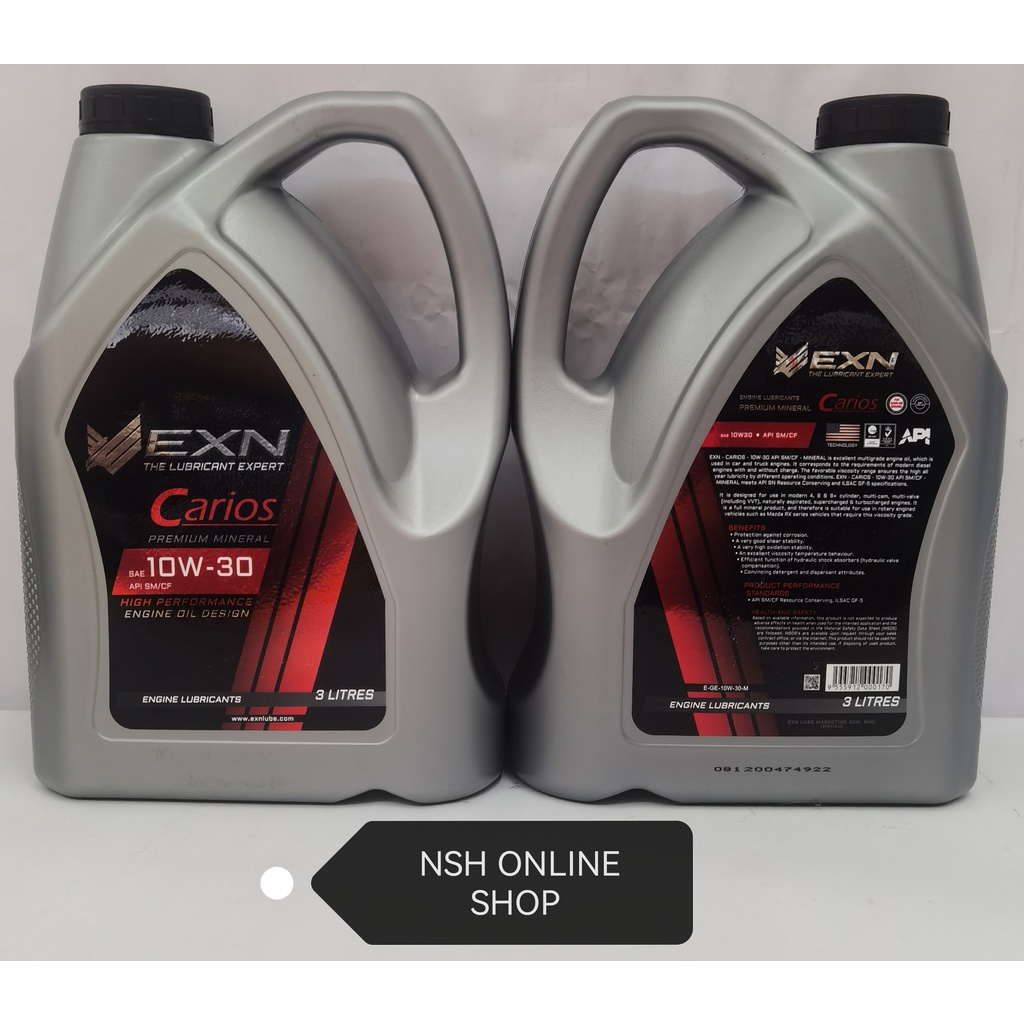 EXN CARIOS SAE 10W30 API SM/CF Premium Mineral Engine Oil (3 Litre