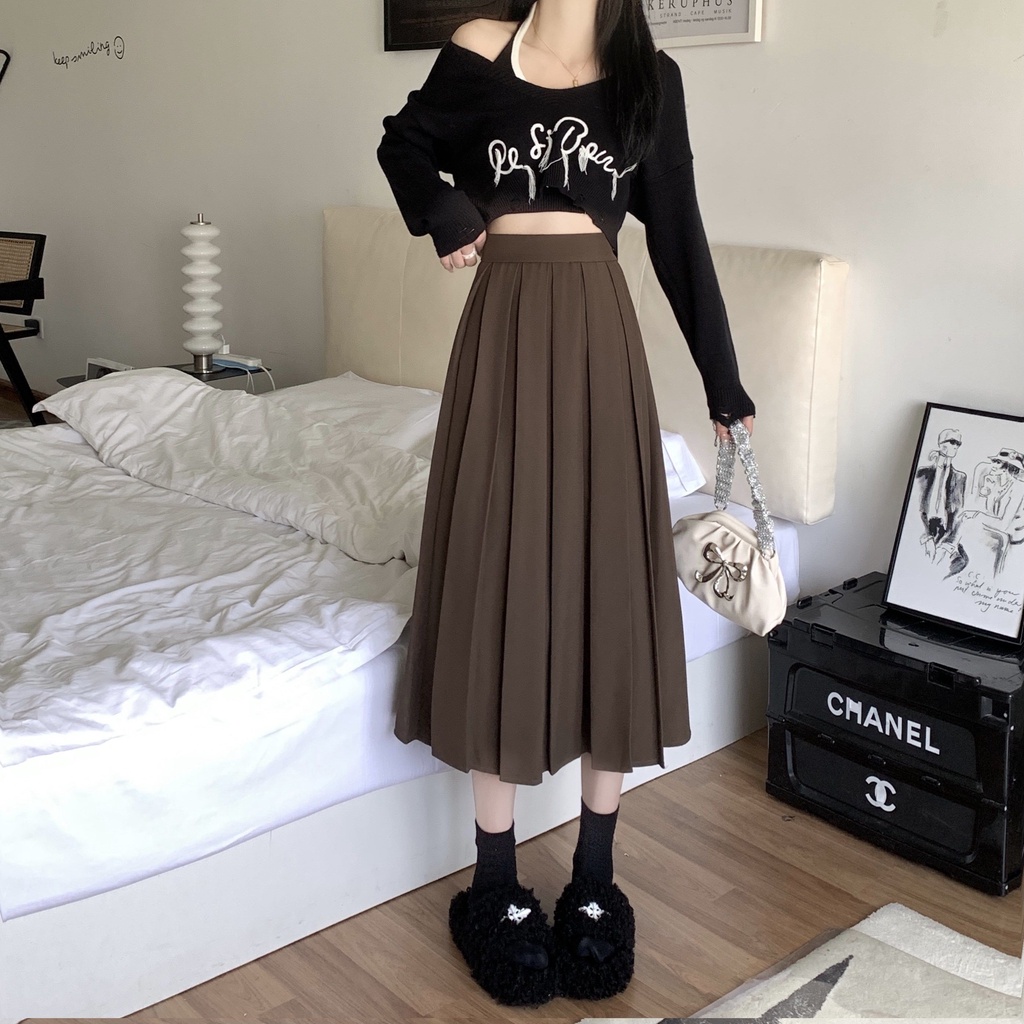 High waisted pleated skirt 50 hotsell