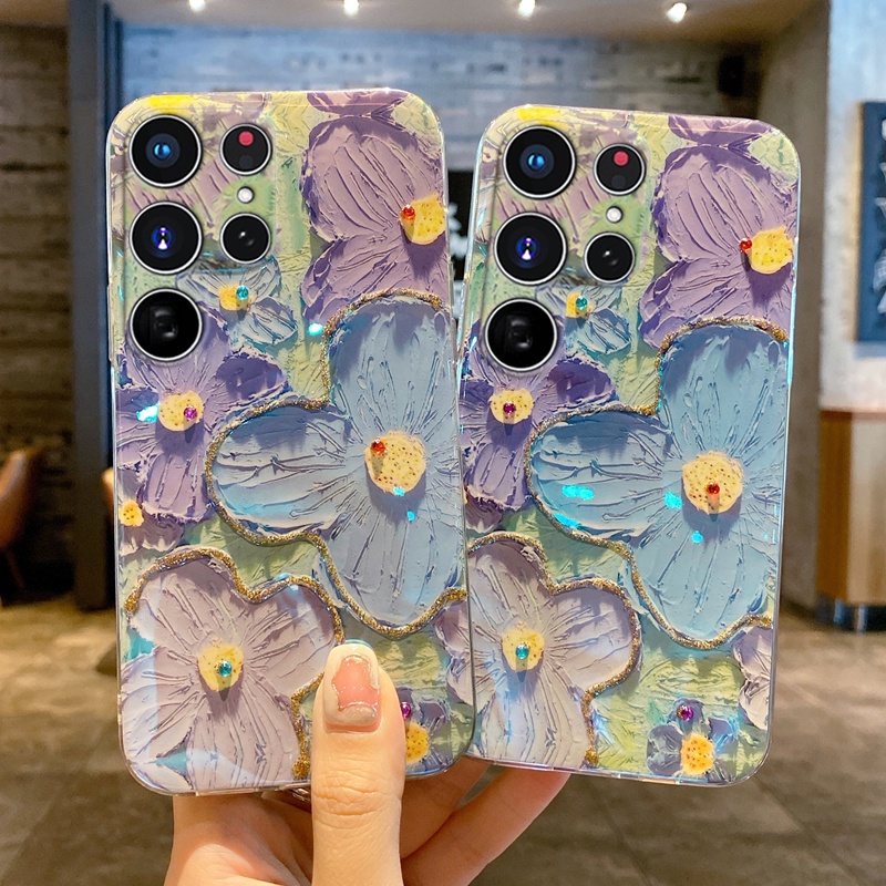 Case For Samsung Galaxy S23 UItra S22 S21 Plus S20 S21 FE Art Laser Blu