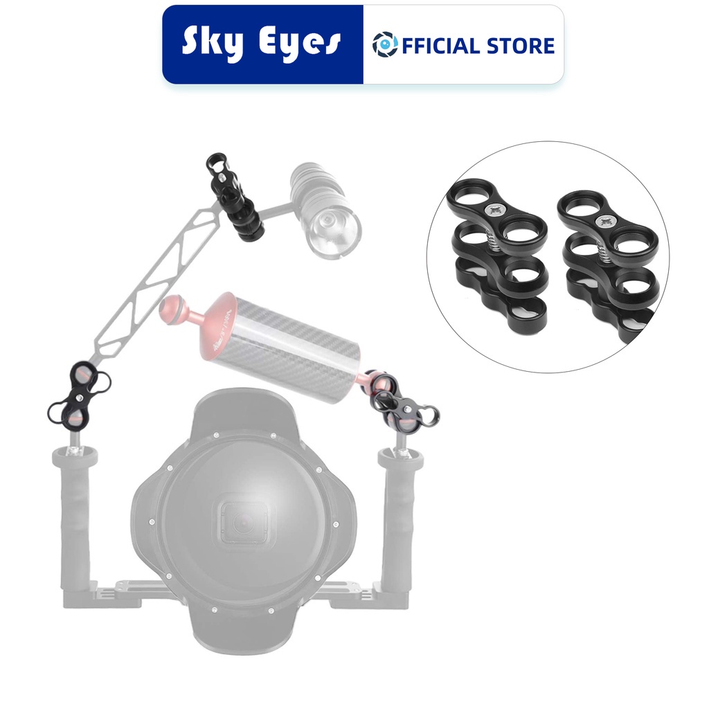SKYEYES Diving Light Butterfly Ball Clamp Adapter Mount for Underwater ...