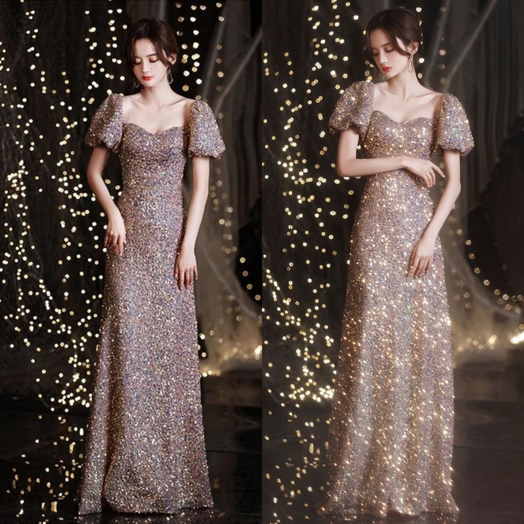 Banquet Evening Dress New Fashion Gown Elegant Dress Women Shopee Malaysia
