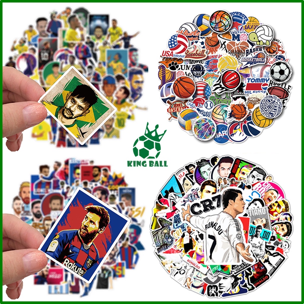 Football Sticker 50 Decal Pre-Cut Print Neymar Messi Ronaldo Phone ...