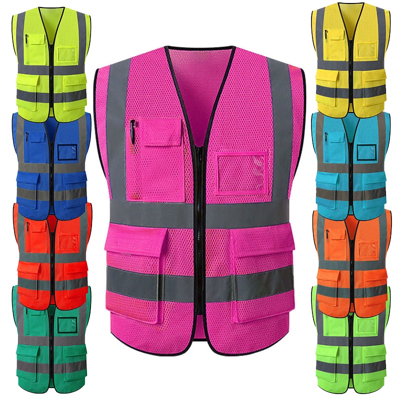 Mens Solid Color Reflective Vest Safety Vest For Mens Work Vest Many