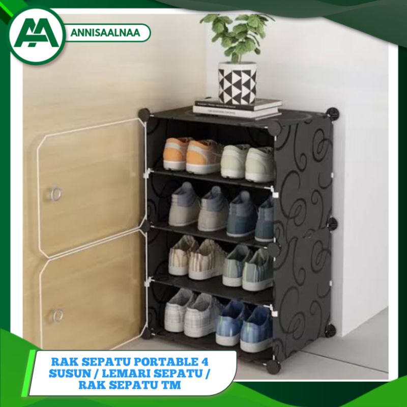 Best Selling!! Multipurpose Portable 4-tier Anti-Dust Shoe Rack ...