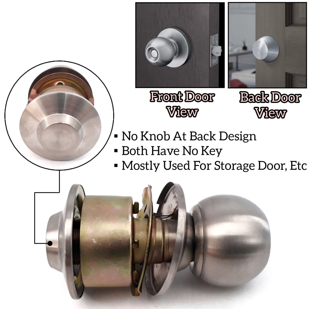 Heavy Duty One Side Door Knob With No Key Keyless Cylindrical Lock For ...