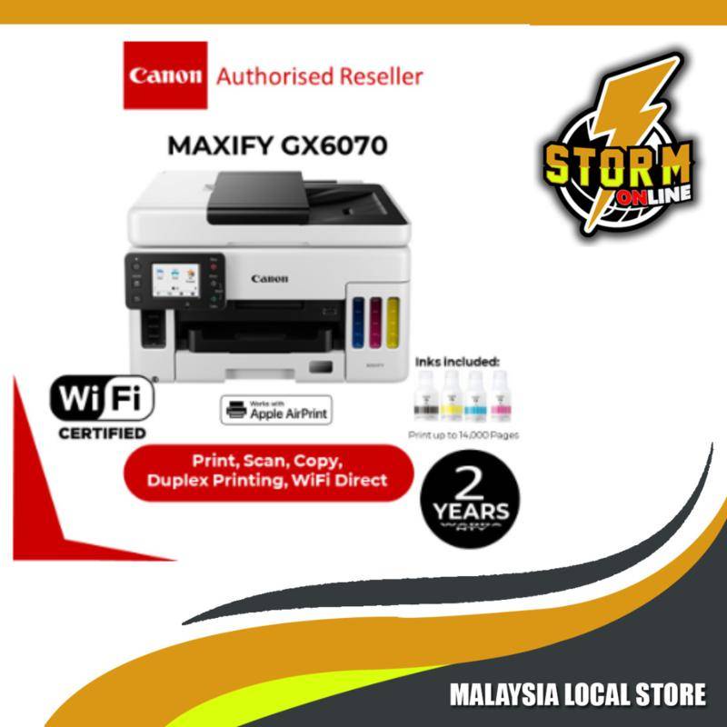 Canon Maxify Gx6070 A4 Easy Refillable Ink Tank All In One Print Scan Copy Duplex Wifi 1766