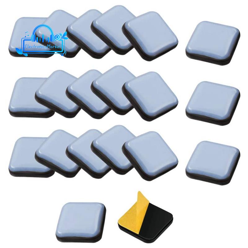 20 PCS Furniture Gliders Slider 25 x 25 mm PTFE Self Adhesive Furniture