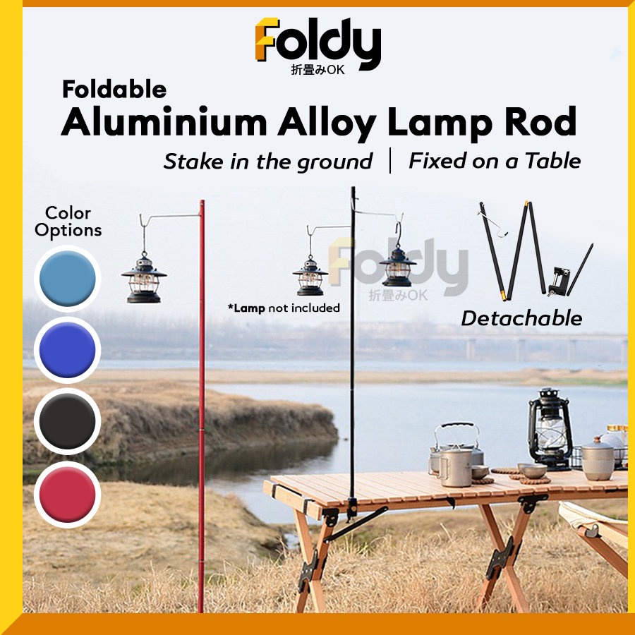 FOLDY Camping Folding Lamp Pole Lantern Stand Outdoor Glamping Lamp