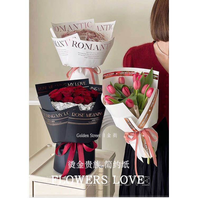 Cellophane Paper Flower Bouquet Romantic Writing/ROSE IS MEANING LOVE