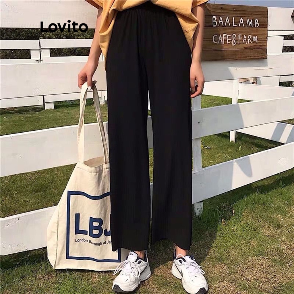 (Essential Item) Lovito Preppy Plain High Waist Shirring Rubber Band