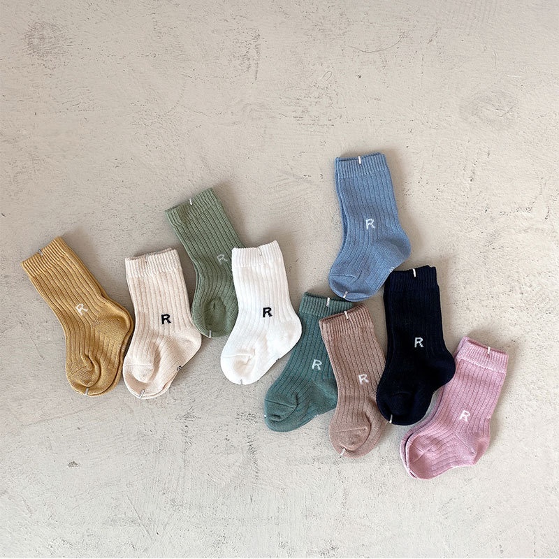 Newborn Baby Socks 0-2 Years Old R Letter Cool Boys Socks Girls Socks ...
