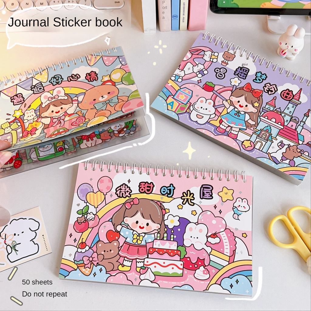 Cute handbook sticker set decoration water cup transparent PVC sticker
