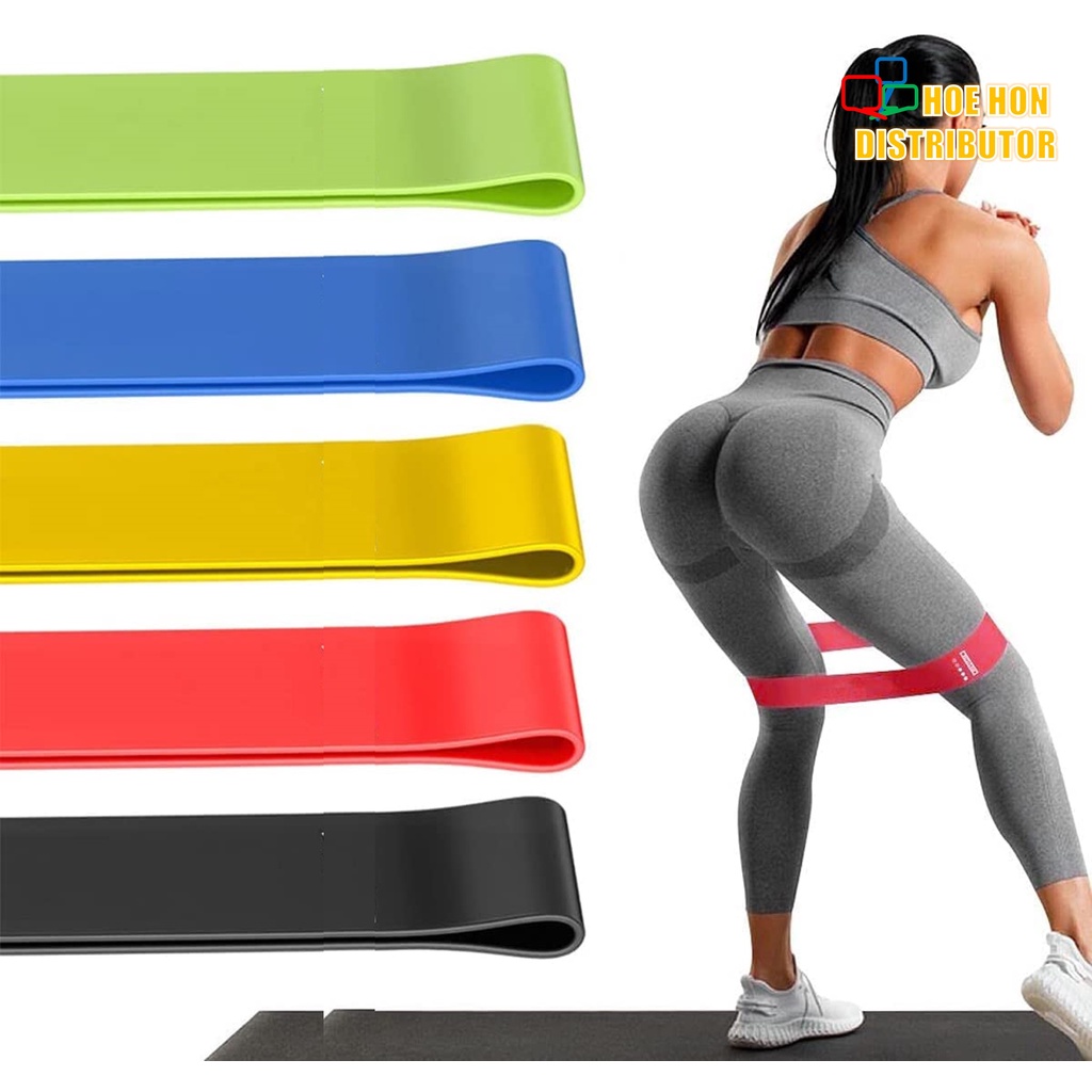 Sport Resistance Loop 60cm x 5cm Yoga Gym Stretching Exercise Rubber Elastic  Tension Band