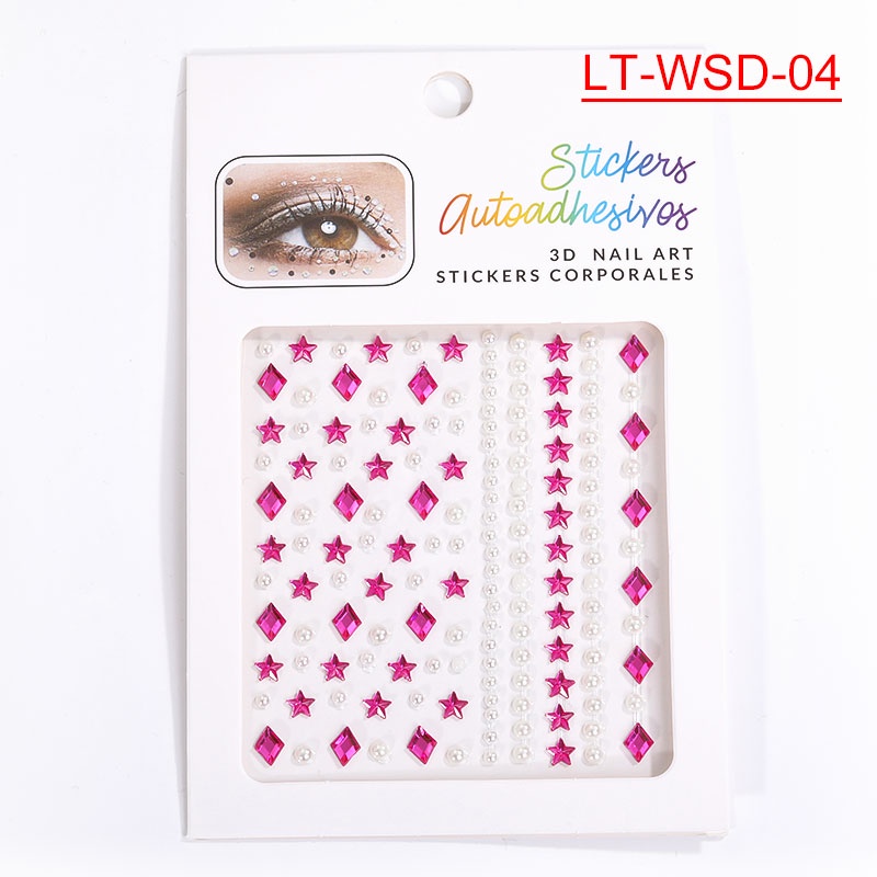 Hot Sell Face Rhinestone Diamond Sticker Eyebrow Eye Pad Forehead Face ...