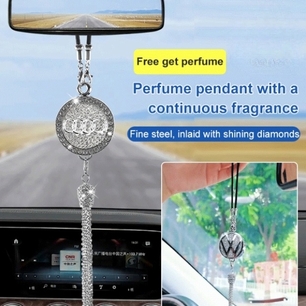 Car Perfume Pendant with Diamond Car Logo Diamond Perfume Pendant