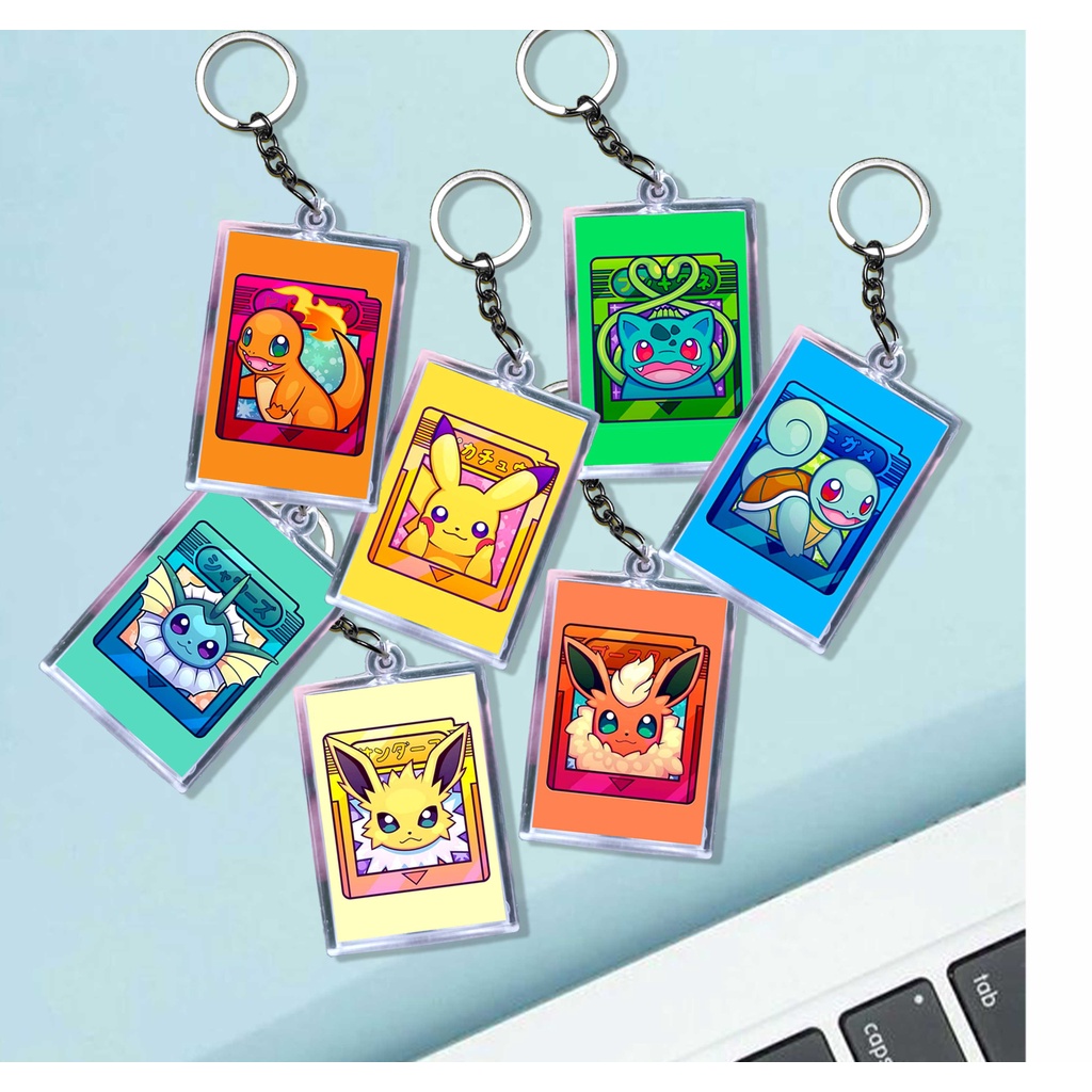 GANTUNGAN Pokemon Character Hologram Keychain front and back | Shopee ...